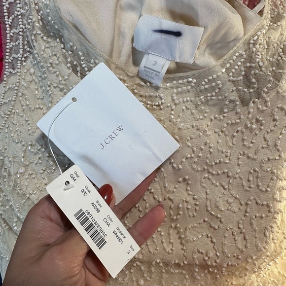 J.Crew Collection Champagne Beaded Mini Dress - Picture 4 of 6